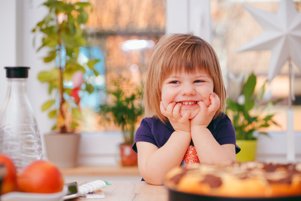 Toddler smiling